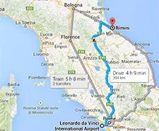 Vom Flughafen von Rom nach Rimini