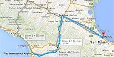 Vom Flughafen von Pisa nach Rimini